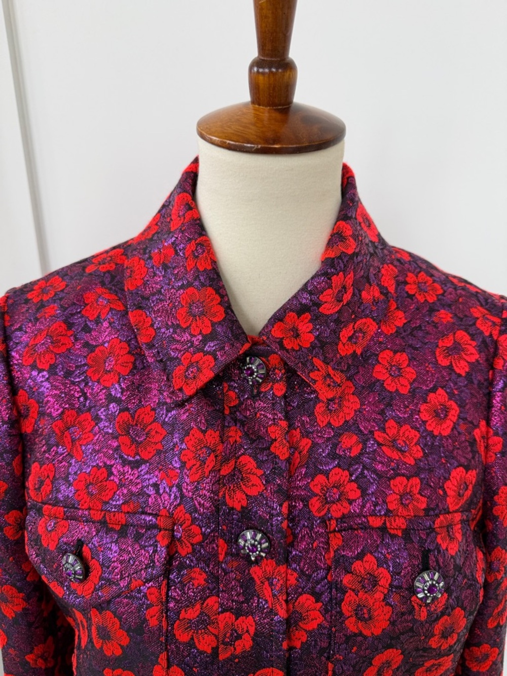 Louise Kennedy Metallic Thread Moto Jacket S - Picture 5 of 12
